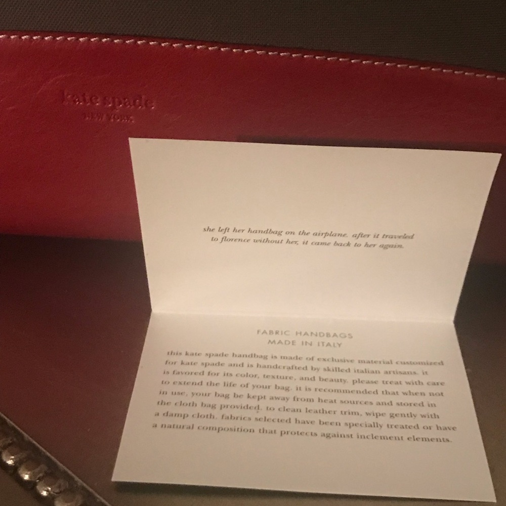 KATE SPADE RED & ARMY GREEN PURSE - Picture 6 of 8